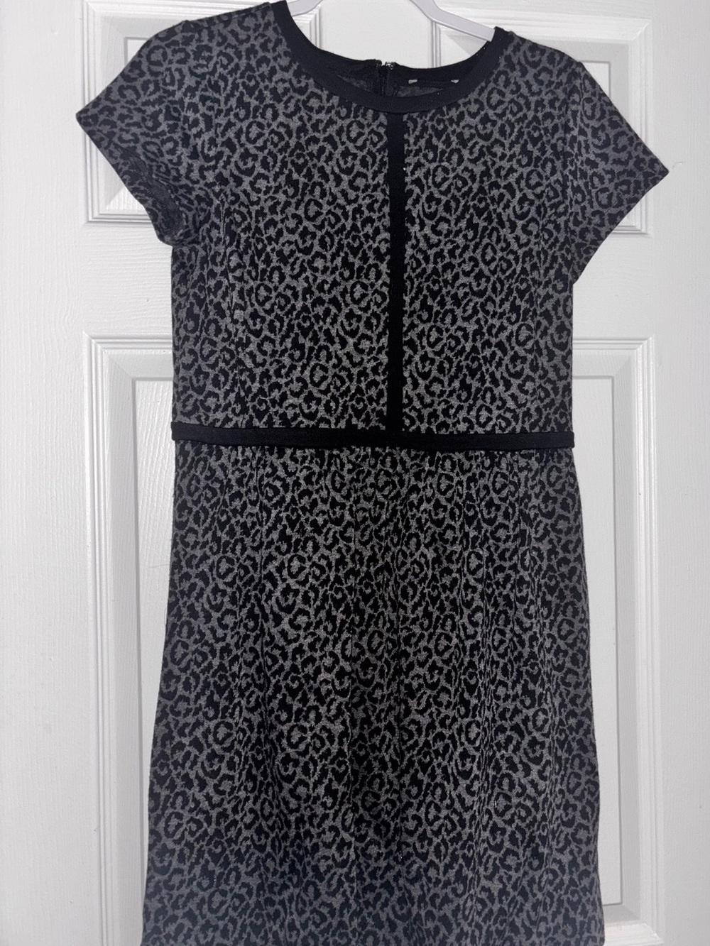 Women's Black and Gray Leopard Print Casual Dress